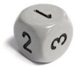Opaque 16mm d3 (d6 w/ 1-2-3 twice) Grey/Black (1)