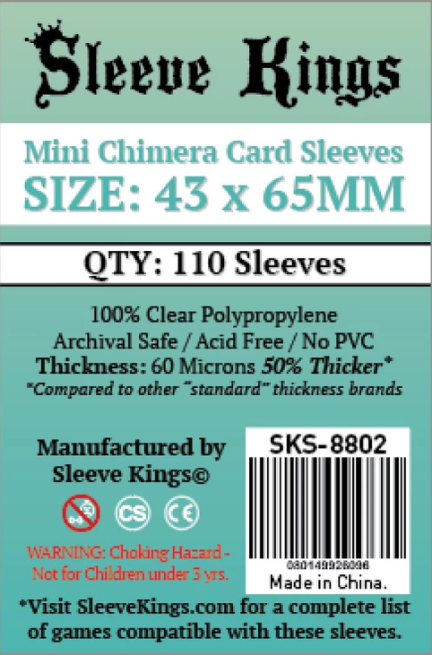 Sleeve Kings: Mini Chimera Card Sleeves (43x65mm) - 110 Pack, 60 Microns