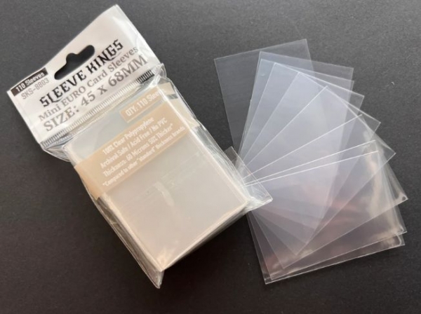 Sleeve Kings: Mini Euro Card Sleeves (45x68mm) - 110 Pack, 60 Microns