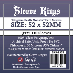 Sleeve Kings: ''Kingdom Death Monster'' Card Sleves (52 X 52mm) -110 Pack, 60 Microns