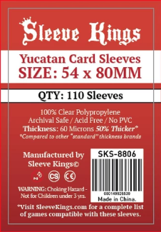 Sleeve Kings: Yucatan Card Sleeves 54x80mm -110 Pack, 60 Microns