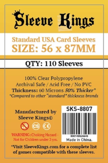 Sleeve Kings: Standard USA Card Sleeves (56x87mm) - 110 Pack, 60 Microns