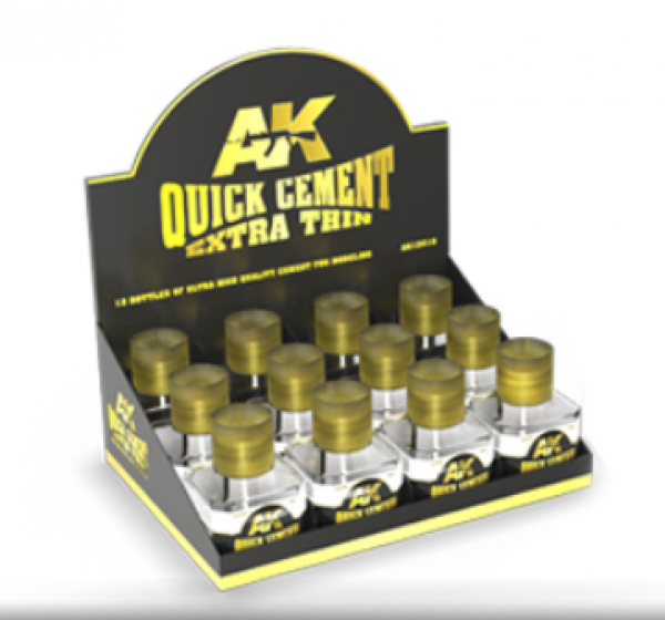AK-Interactive: Quick Cement Extra Thin (12 units w/counter display) [Retail Only]