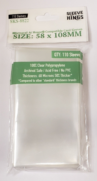Sleeve Kings: Betrayal At House Compatible Sleeves (58x108mm) -110 Pack, 60 Microns