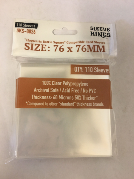 Sleeve Kings: Hogwarts Battle Square Compatible Sleeves (76x76mm) -110 Pack, 60 Microns