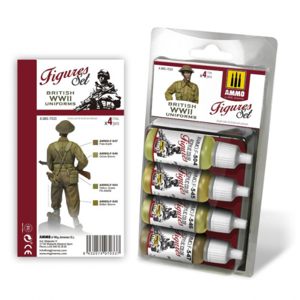 AMMO: Acrylic Paint Set - (Figure) British Uniforms WWII Colors