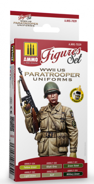 AMMO: Acrylic Paint Set - (Figure) WWII US Paratroopers Colors Set