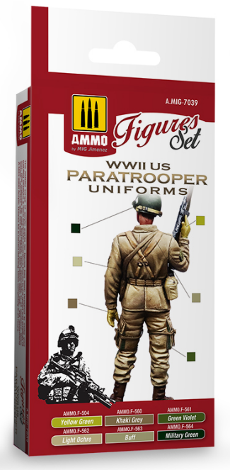 AMMO: Acrylic Paint Set - (Figure) WWII US Paratroopers Colors Set