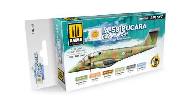 AMMO: Acrylic Paint Set - IA-58 Pucara FAA Colors (6)