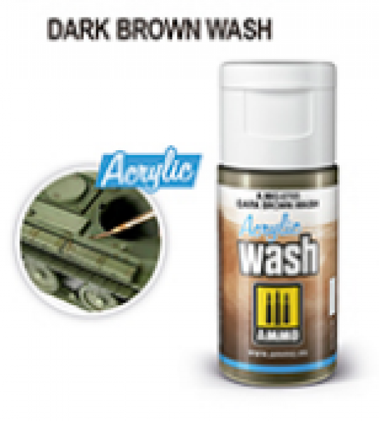 AMMO: Acrylic Washes - Dark Brown Wash (15mL)