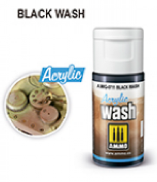 AMMO: Acrylic Washes - Black Wash (15mL)