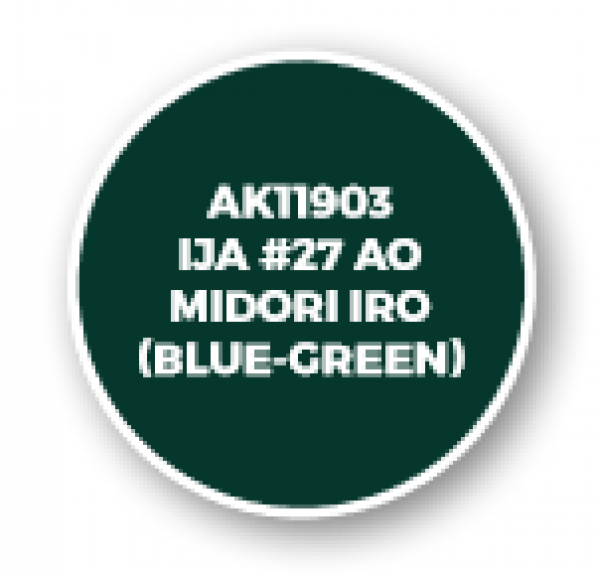 AK-Interactive: 3rd Gen Acrylics: AIR Series - IJA #27 Ao Midori iro (Blue-Green)