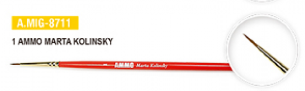 AMMO: Brushes - AMMO Marta Kolinsky Brush #1