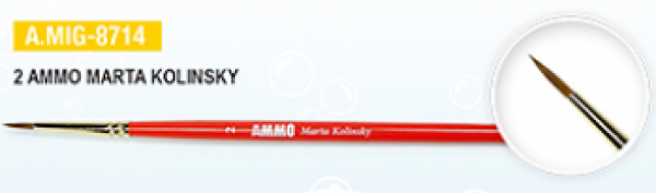 AMMO: Brushes - AMMO Marta Kolinsky Brush #2
