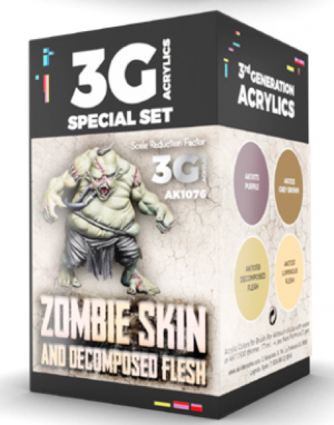 AK-Interactive: 3rd Gen Acrylics - Wargame Colors Zombie Skin Set
