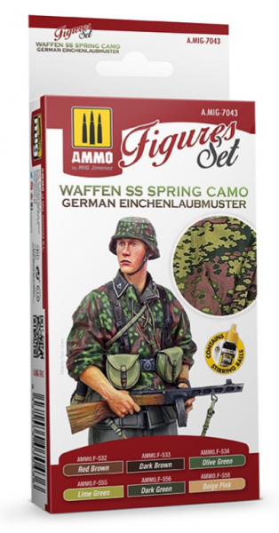 AMMO: Acrylic Paint Set - (Figure) Waffen SS Spring Camo German Einchenlaubmuster Set