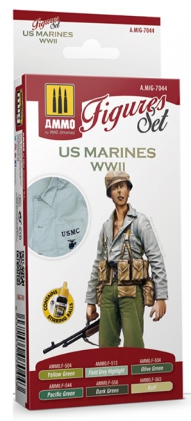 AMMO: Acrylic Paint Set - (Figure) US Marines WWII Set