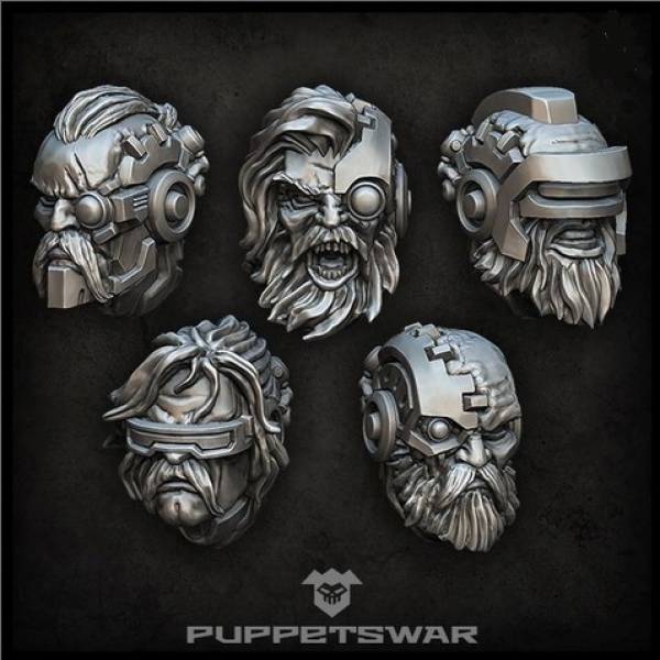 Puppetswar: (Accessory) Techno Viking Heads (5)