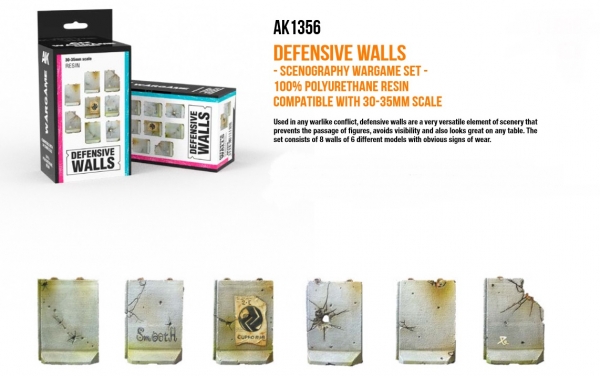 AK-Interactive: Scenography - Defensive Walls (Poly-resin, 30-35mm scale)