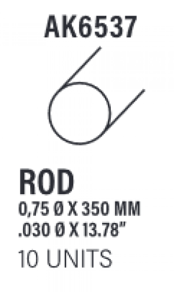 AK-Interactive: (Accessory) Styrene Rod 0.75 diameter x 350mm (10)