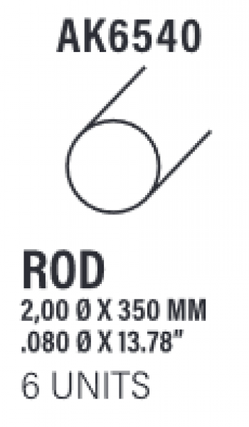 AK-Interactive: (Accessory) Styrene Rod 2.00 diameter x 350mm (6)
