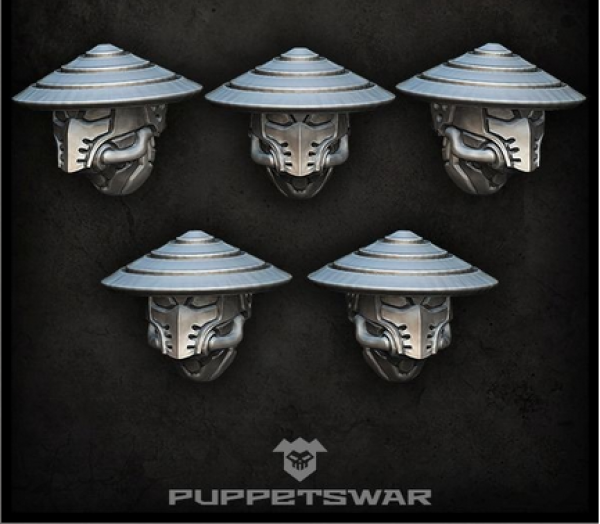Puppetswar: (Accessory) Masked Ashigaru Heads (5)