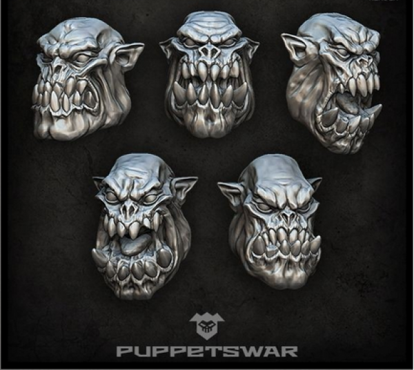 Puppetswar: (Accessory) Orc Heads (5)