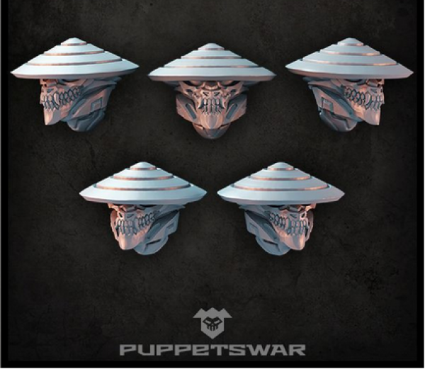 Puppetswar: (Accessory) Dragon Ashigaru Helmets (5)