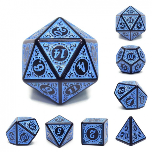 Polyhedral Dice Set: Magic Flame - Blue (7)
