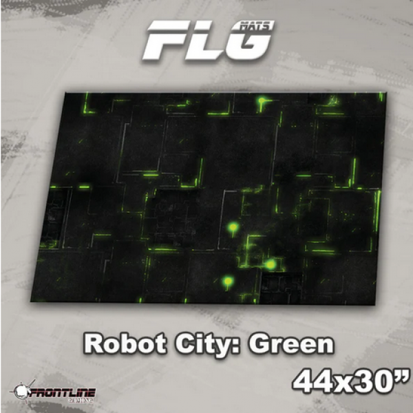 Frontline Gaming Mats: Robot City Green 44x30''