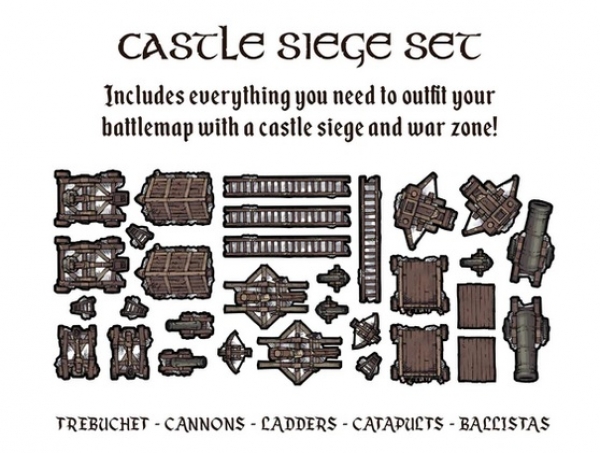 GTG Minis: Tabletop Tokens Castle Siege Set