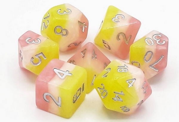 Old School RPG Dice Set: Gradients - Lemonade Stand (7) [MFG OOP]