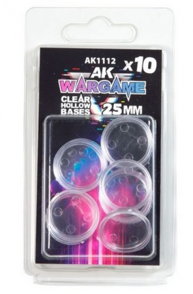 AK-Interactive: Plastic Wargame Bases - Clear Hollow Base 25mm (10)