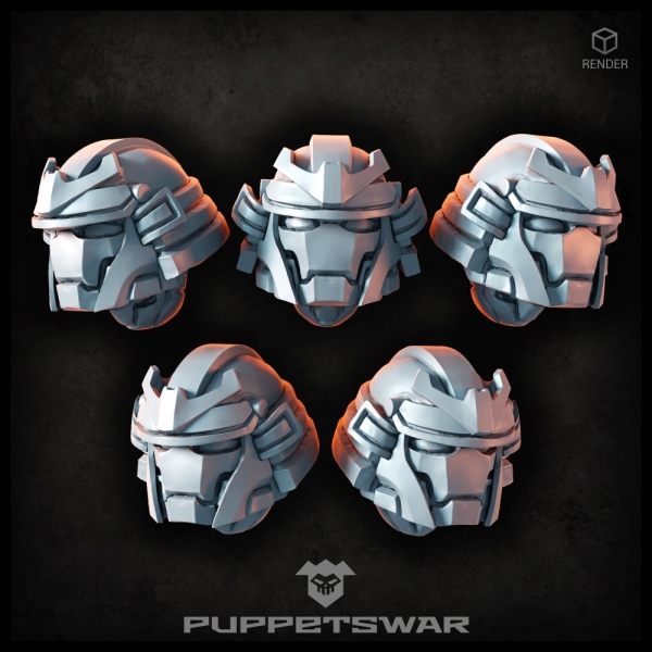 Puppetswar: (Accessory) Bushi Enginer Helmets (5)