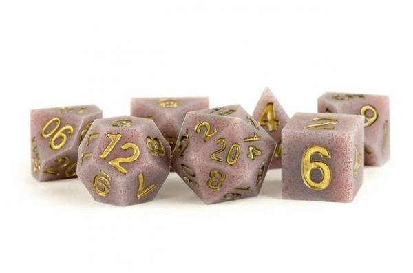 Fanroll Dice: Sharp Edge Silicone Rubber Dice Set - Volcanic Soot 7-Die Set