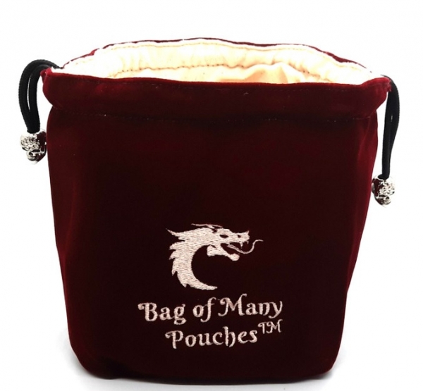 Old School Dice: Bag of Many Pouches RPG D&D Dice Bag - Wine