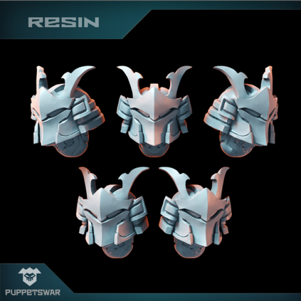 Puppetswar: (Accessory) Bushi Guardian Helmets (5)