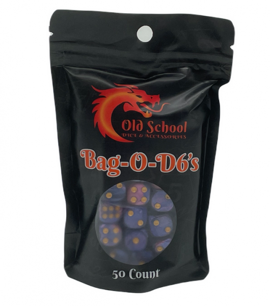 Old School RPG Dice Set: Bag O' D6's 12mm Vorpal - Lavender & Blue (50ct)