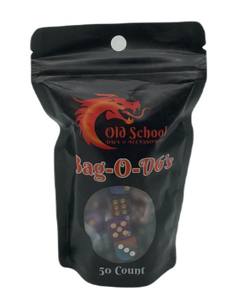 Old School RPG Dice Set: Bag O' D6's 12mm Vorpal - Teal & Brown (50ct)