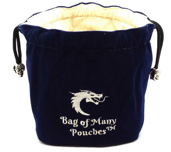 Old School Dice: Bag of Many Pouches RPG D&D Dice Bag - Blue