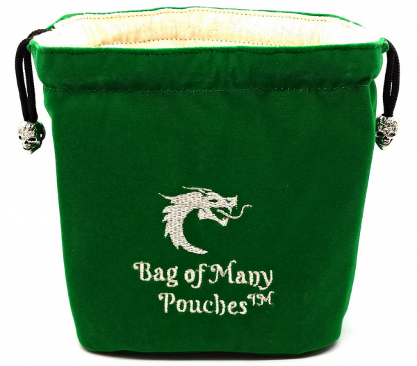 Old School Dice: Bag of Many Pouches RPG D&D Dice Bag - Green