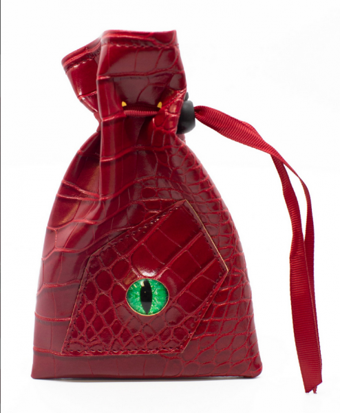 Old School Dice: Dragon Eye RPG D&D Dice Bag - Red Dragon