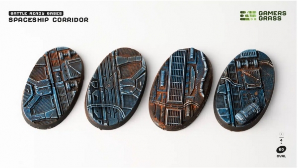Battle Ready Bases: Spaceship Corridor Bases - Oval 60mm (x4)