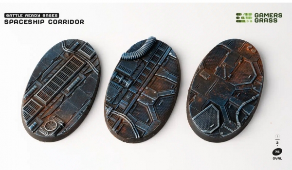 Battle Ready Bases: Spaceship Corridor Bases - Oval 75mm (x3)