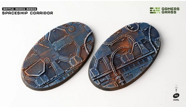 Battle Ready Bases: Spaceship Corridor Bases - Oval 90mm (x2)