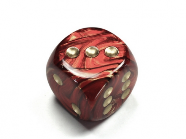 Chessex: Scarab Scarlet/gold 30mm d6 dice w/pips
