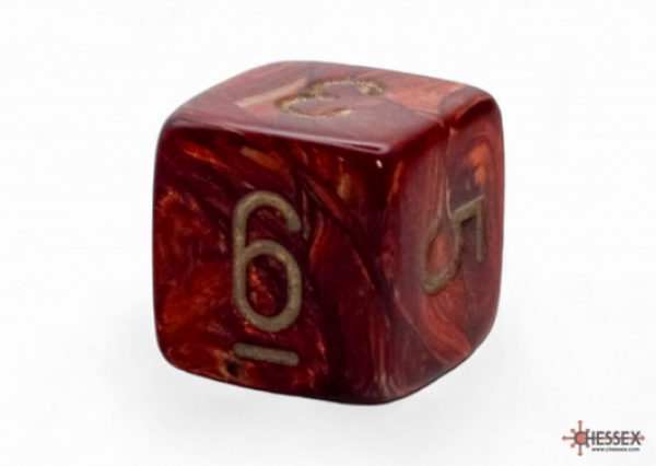 Chessex: Scarab Mega-hedral Scarlet/gold d6 (1)