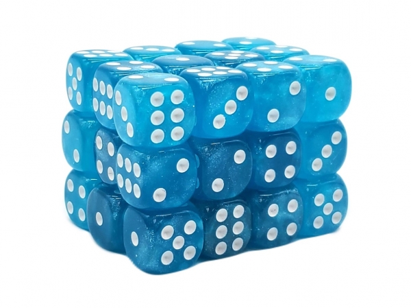 Old School Dice: 12mm D6 Galaxy - Artic Shimmer (36)