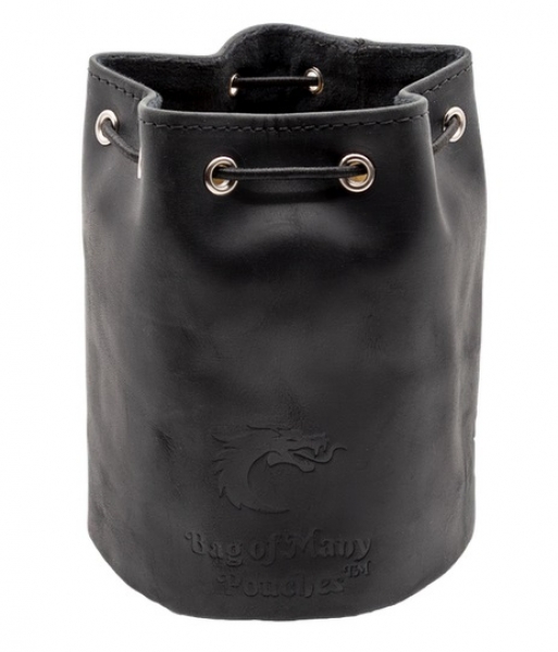 Old School Dice: Ultimate Bag of Many Pouches RPG Dice Bag - Black Leather