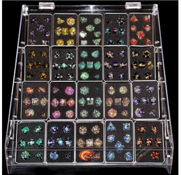 Old School Dice: Sharp Edged Bundle w/ Tabletop Tin Display